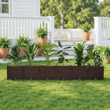 Large Plastic Trough Garden Raised Bed Outdoor Vegetable Planter Flower Box UK