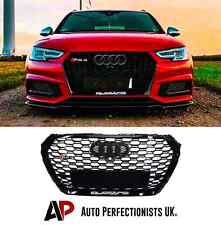 Audi RS4 Style A4 S4 B9 Front Main Grille Gloss Black Honeycomb Mesh Grill 17-19
