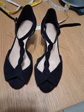 Ladies Black Suede Ankle Strap