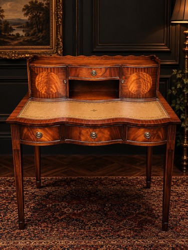 Mahogany writing desk leather - desk,