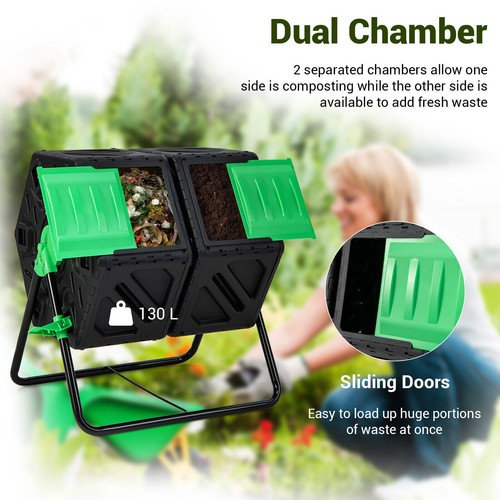 Dual chamber compost - chamber,
