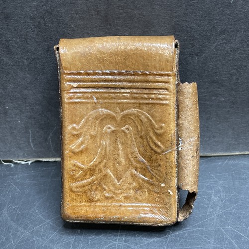 Vintage brown embossed leather - vintage,