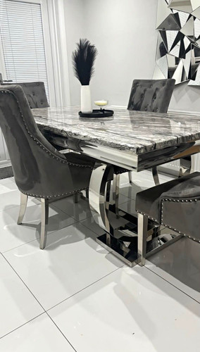 Grey marble rectangular dining - marble,