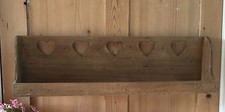 Rustic Wall Shelf Heart Cutout Detail Country Kitchen Spice Rack Caddy French 