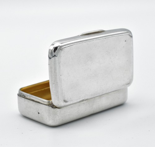 Antique solid silver snuff box - antique,