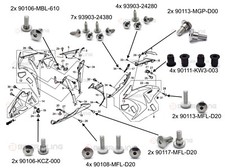 Honda CBR1000RR 2012-2016 S/S front fairing shouldered bolts rubber well nuts