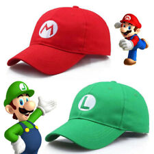 2Pcs Super Mario Luigi Bros Hats Red Green Retro Game Theme Baseball Cap Hat 