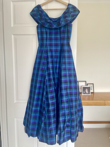 Vintage monsoon tartan - tartan, silk