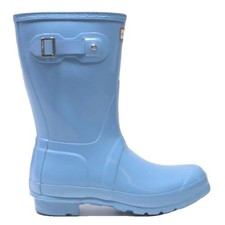 HUNTER Original Womens Light Blue Chelsea Rubber Boots UK 6 Waterproof Rainwear