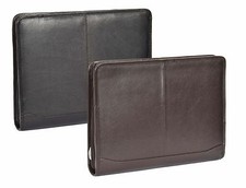 Real Leather Folio Bag Zip