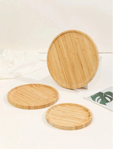 1pc round bamboo wooden - 1pc,