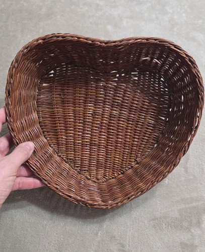 Vintage wicker rattan heart - wicker,