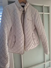 Zara Quilted Jacket ECRU Size 12/14