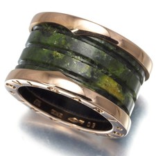 Auth BVLGARI Ring Bowenite B.Zero1 4-Band EU50 18K 750 Rose Gold