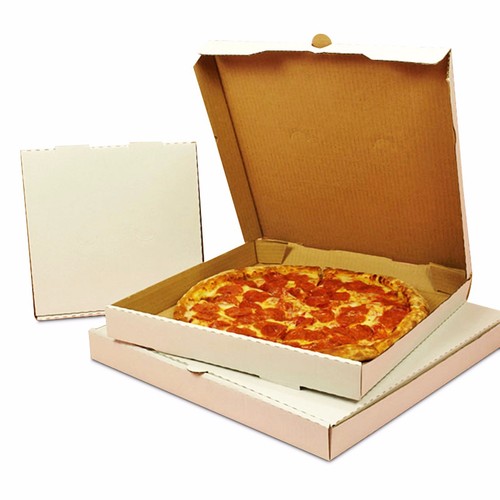 White plain pizza boxes - pizza,