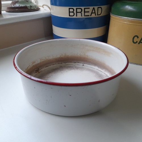 Vintage enamel dish bowl - vintage,