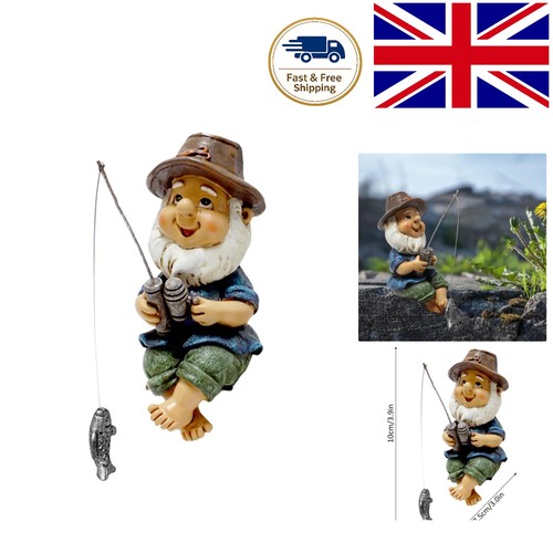 Lifelike resin fishing gnome - resin,
