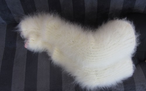 Mohair hand knitted cream - mohair,