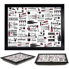 Wine Wooden Padded Lap Tray