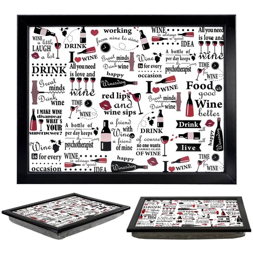 Wine wooden padded lap tray - wine,