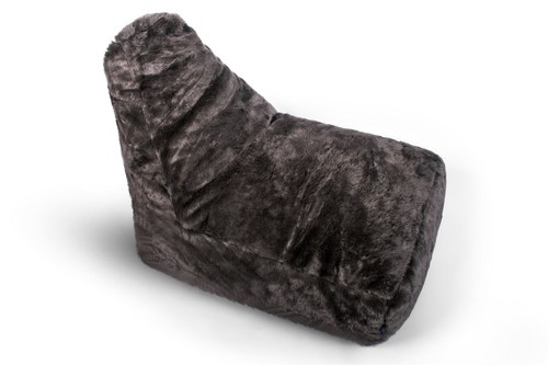 Charcoal grey plush faux fur - grey,