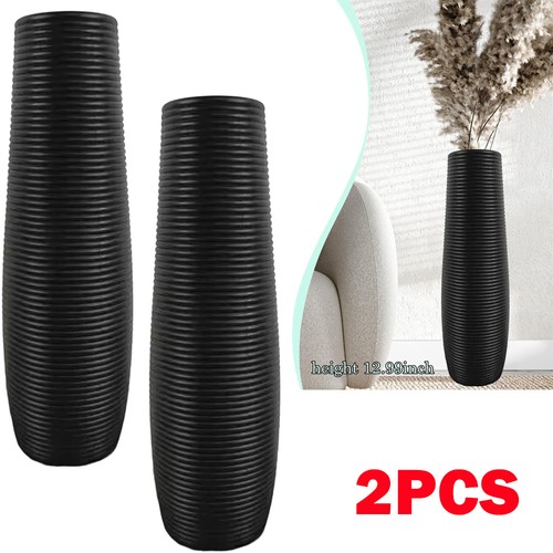 Plastic floor vase - vase, black