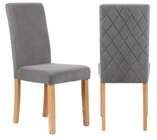 Grey velvet dining chairs - 2,