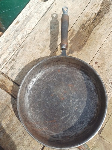 Vintage cast iron frying - iron,