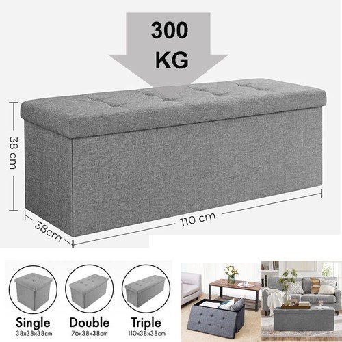 Folding ottoman storage bench - folding,