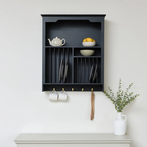 Black wall mounted plate - wall,
