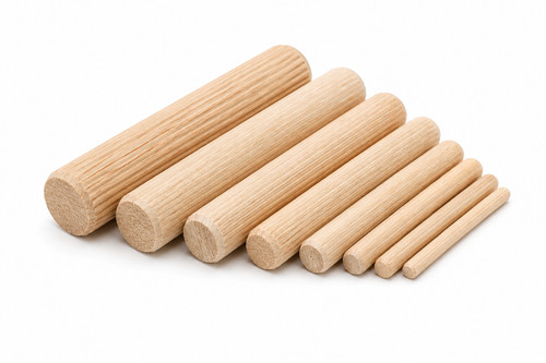 Hardwood wooden dowels fluted - hardwood,
