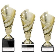 Multisport Hurricane Trophies Achievement Gold Cup Awards 3 Sizes FREE Engraving