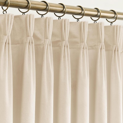 Cream velvet pinch pleated - cream,