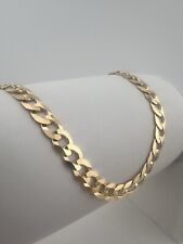 9ct Solid Gold Men’s Chain 20 INCH - 6mm Flat Curb Chain - Full UK Hallmark