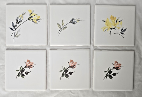 Charming group six floral - group, of
