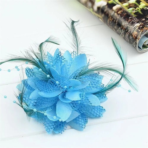 Flower feather fascinator hair - feather,