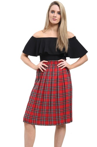 Women elasticated tartan - women’s,