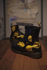 Dr Martens 1460 Smiley Limited Edition Made in England Black Boots UK 4 – Rare