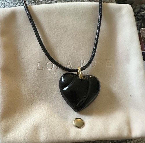 Lola rose necklace - black, heart