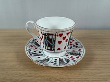 Elizabethan “Cut For Coffee” Playing Card Staffordshire Fine Bone China Cups