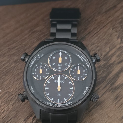 Seiko black mens chronograph - mens,