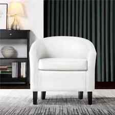 Faux Leather Tub Chair Armchair Club Chair for Dining Living Office Room & Cafe