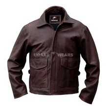 Harrison Fordd Indiana Jones Jacket Vintage Distressed Genuine Leather Jacket