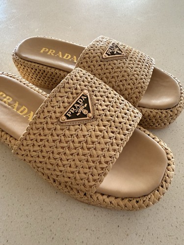 Prada raffia sandals new - prada, -new