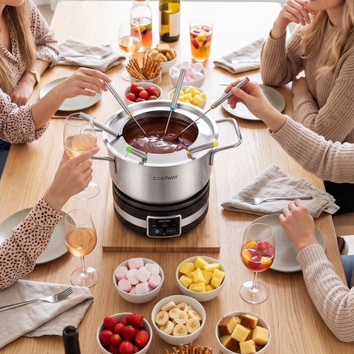 Electric fondue pot set - pot,