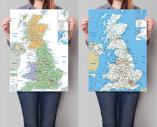 LAMINATED UK MAP GREAT BRITAIN