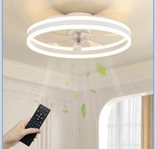 NIORSUN 60CM LED Ceiling Fan with Lights and Remote, Dimmable Low Profile Ceilin