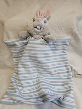 Disney Store Bambi Thumper Rabbit Blue striped  roll up Comforter Blanket Plush