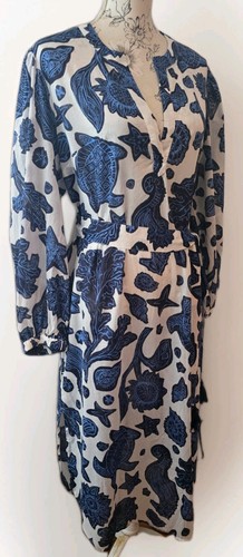 Dress blue white kaftan - dress,