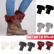 Women Ladies Knit Fur Boot